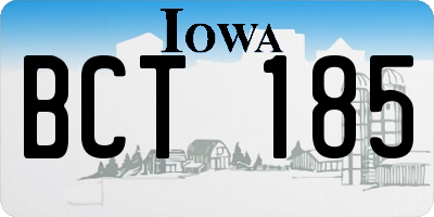 IA license plate BCT185