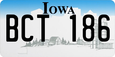 IA license plate BCT186
