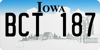 IA license plate BCT187