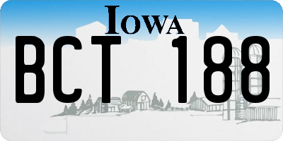IA license plate BCT188
