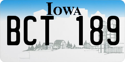 IA license plate BCT189