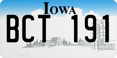 IA license plate BCT191