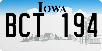 IA license plate BCT194