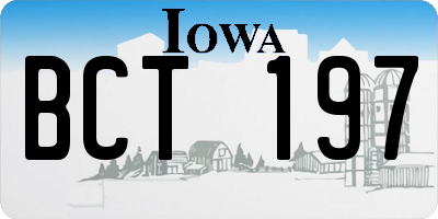 IA license plate BCT197
