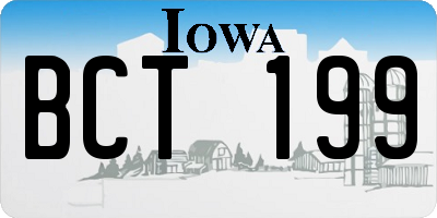 IA license plate BCT199