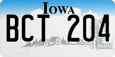 IA license plate BCT204