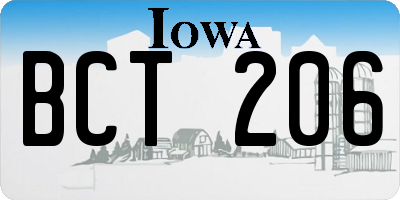 IA license plate BCT206