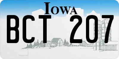 IA license plate BCT207