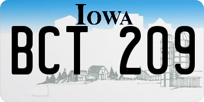 IA license plate BCT209