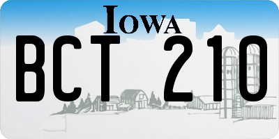IA license plate BCT210