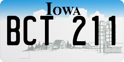 IA license plate BCT211