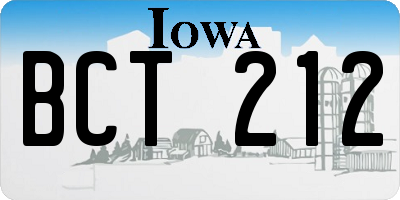 IA license plate BCT212