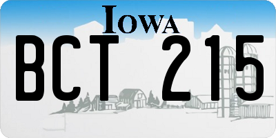 IA license plate BCT215