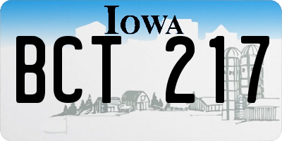 IA license plate BCT217