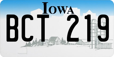 IA license plate BCT219