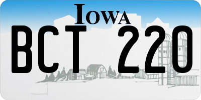 IA license plate BCT220