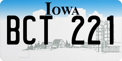 IA license plate BCT221