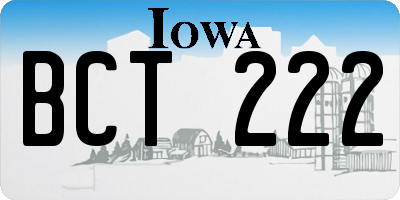 IA license plate BCT222
