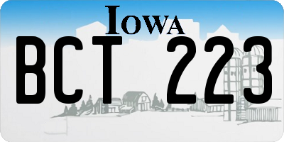 IA license plate BCT223