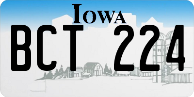 IA license plate BCT224