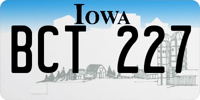 IA license plate BCT227
