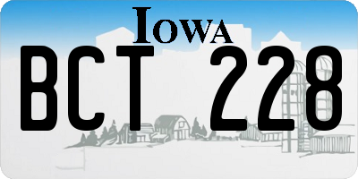 IA license plate BCT228