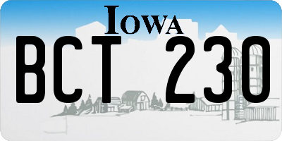 IA license plate BCT230