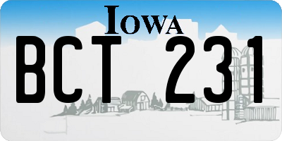 IA license plate BCT231