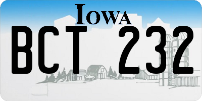 IA license plate BCT232