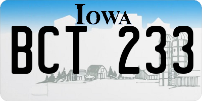 IA license plate BCT233