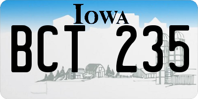 IA license plate BCT235