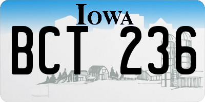 IA license plate BCT236