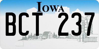 IA license plate BCT237