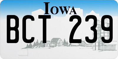IA license plate BCT239