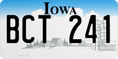 IA license plate BCT241