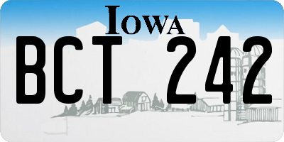 IA license plate BCT242
