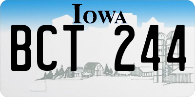IA license plate BCT244