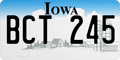 IA license plate BCT245