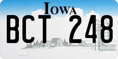IA license plate BCT248