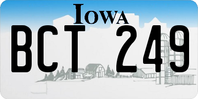 IA license plate BCT249