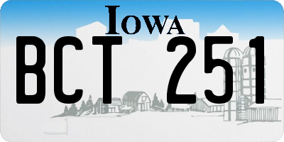 IA license plate BCT251