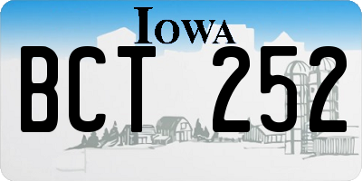 IA license plate BCT252