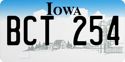 IA license plate BCT254