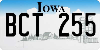 IA license plate BCT255