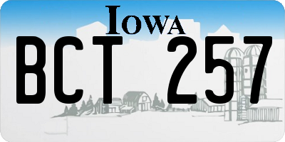 IA license plate BCT257