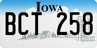IA license plate BCT258