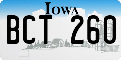 IA license plate BCT260