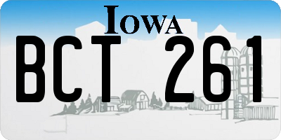 IA license plate BCT261