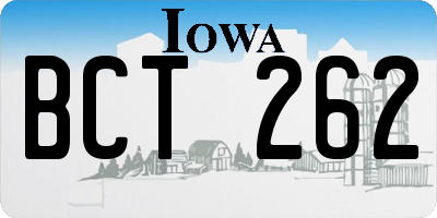IA license plate BCT262