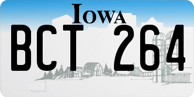IA license plate BCT264